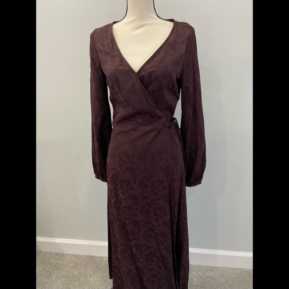 H&M Plum maxi wrap dress